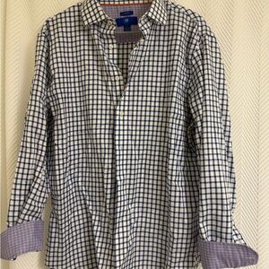 Egara Blue and White Checkered Casual Shirt